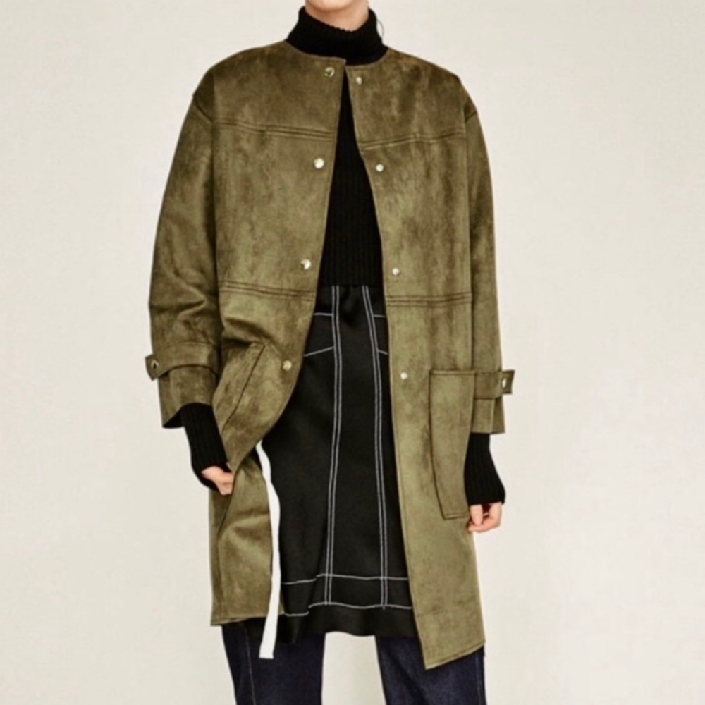 Zara Faux Suede Duster Coat